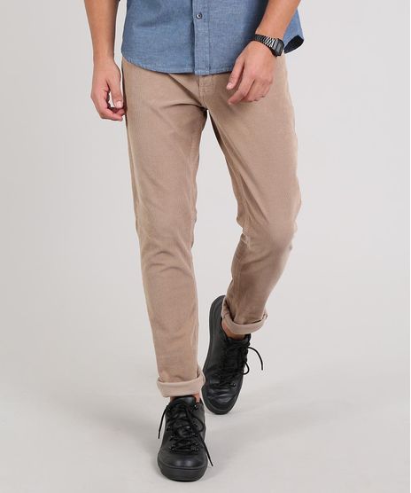 Calca-Jeans-Masculina-Skinny-em-Veludo-Cotele-Kaki-9638429-Kaki_1