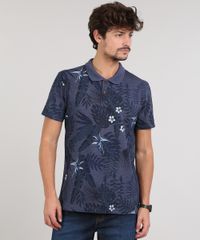 Polo-Masculina-Estampado-Folhagens-em-Piquet-Manga-Curta-Azul-Marinho-9670517-Azul_Marinho_1
