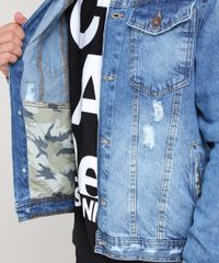 Jaqueta-Jeans-Masculina-Trucker-Destroyed-Com-Bolsos--Azul-Medio-9599247-Azul_Medio_4