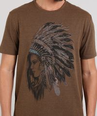 Camiseta-Masculina-India-com-Cocar-Manga-Curta-Gola-Careca-Marrom-Escuro-9609305-Marrom_Escuro_4