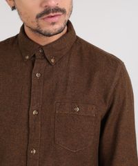 Camisa-Masculina-Com-Bolso-Manga-Longa--Marrom-Escuro-9514522-Marrom_Escuro_4