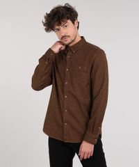 Camisa-Masculina-Com-Bolso-Manga-Longa--Marrom-Escuro-9514522-Marrom_Escuro_5