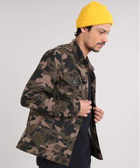 Jaqueta-de-Sarja-Masculina-Trucker-Estampado-Camuflado-Com-Bolsos--Verde-Militar-9599246-Verde_Militar_1