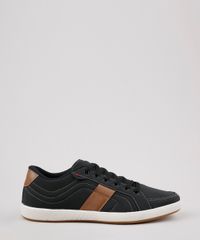 Sapatenis-Masculino-Ollie-com-Faixa-Lateral-e-Pespontos-Preto-9637884-Preto_1