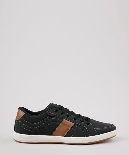 Sapatenis-Masculino-Ollie-com-Faixa-Lateral-e-Pespontos-Preto-9637884-Preto_1