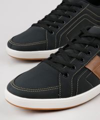 Sapatenis-Masculino-Ollie-com-Faixa-Lateral-e-Pespontos-Preto-9637884-Preto_2