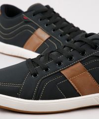 Sapatenis-Masculino-Ollie-com-Faixa-Lateral-e-Pespontos-Preto-9637884-Preto_5