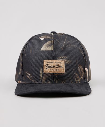 Bone-Masculino-Aba-Reta-Estampado-de-Folhagem-com-Suede-Preto-9636629-Preto_1 Bone-Masculino-Aba-Reta-Estampado-de-Folhagem-com-Suede-Preto-9636629-Preto_1