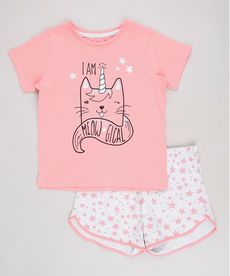 Pijama-Infantil--I-am-Meow-gical--Manga-Curta--Rosa-9629801-Rosa_1