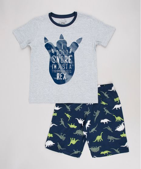 Pijama-Infantil--I-Don-t-Snore----Manga-Curta--Cinza-Mescla-Claro-9629786-Cinza_Mescla_Claro_1