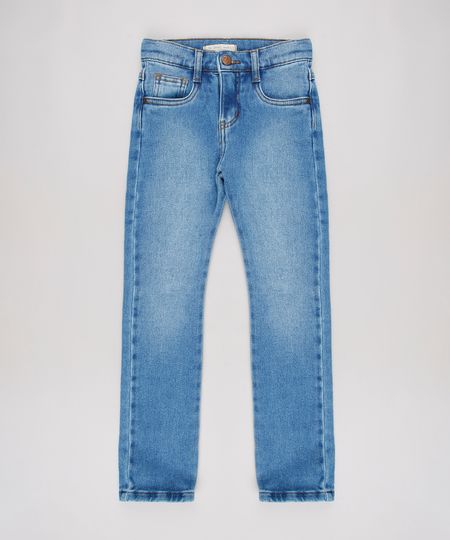 Calca-Jeans-Infantil-Skinny-em-Moletom-com-Bolsos-Azul-Medio-9636924-Azul_Medio_1