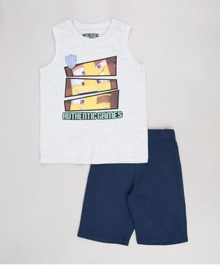 Conjunto-Infantil-Authentic-Games-de-Regata-Off-White---Bermuda-Cinza-Mescla-Claro-9629770-Cinza_Mescla_Claro_1