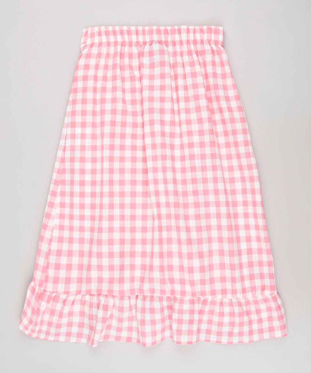 saia xadrez rosa