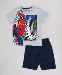 Pijama-Infantil-Homem-Aranha-Manga-Curta-Cinza-9629802-Cinza_1