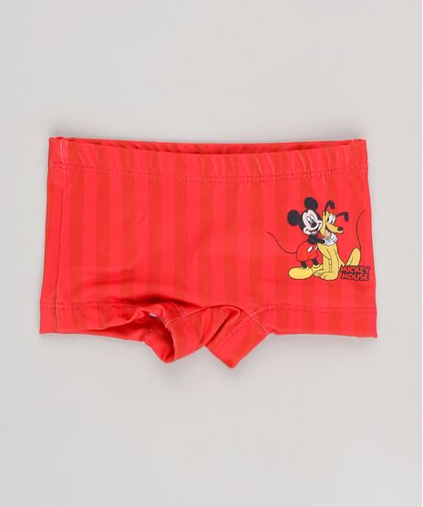 Sunga-Boxer-Infantil-Estampada-Mickey---Pluto-com-Protecao-UV50---Vermelho-9629360-Vermelho_1