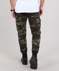 Calca-Masculina-Relaxed-Camuflada-em-Moletom-com-Faixa-Lateral-Verde-Militar-9610251-Verde_Militar_4