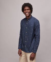 Camisa-Masculina-Mini-Print-Oculos-com-Bolso-Manga-Longa-Azul-Marinho-9079740-Azul_Marinho_1