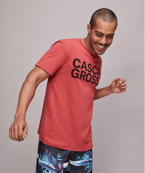 Camiseta-Masculina--Casca-Grossa--Manga-Curta-Gola-Careca-Coral-9607782-Coral_1