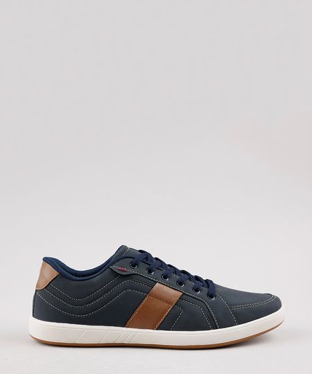 Sapatenis-Masculino-Ollie-com-Faixa-Lateral-e-Pespontos-Azul-Marinho-9637885-Azul_Marinho_1
