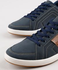 Sapatenis-Masculino-Ollie-com-Faixa-Lateral-e-Pespontos-Azul-Marinho-9637885-Azul_Marinho_2