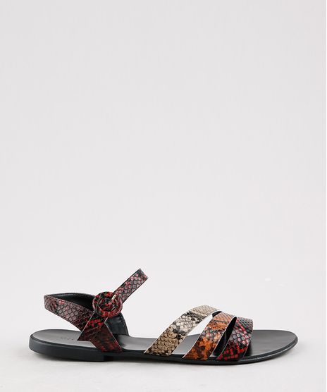 Rasteira-Feminina-Oneself-Estampada-Animal-Print-Vermelha-9627683-Vermelho_1