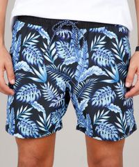 Short-Masculino-Estampado-de-Folhagem-com-Bolsos-Preto-9600662-Preto_2
