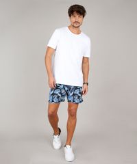 Short-Masculino-Estampado-de-Folhagem-com-Bolsos-Preto-9600662-Preto_3