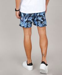Short-Masculino-Estampado-de-Folhagem-com-Bolsos-Preto-9600662-Preto_4