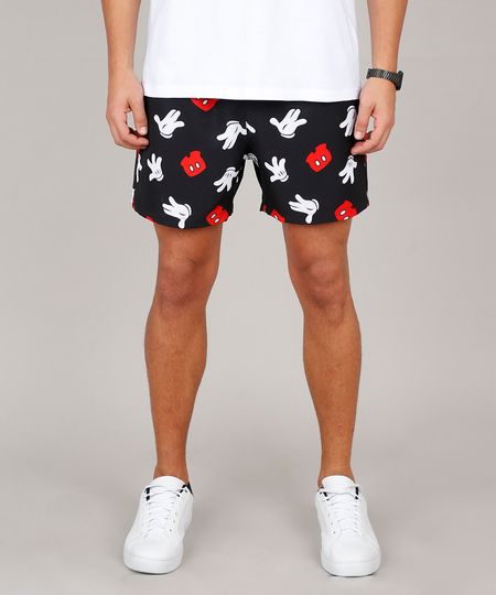 Short-Masculino-Mickey-Estampado-com-Bolsos-Preta-9610012-Preto_1