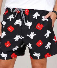 Short-Masculino-Mickey-Estampado-com-Bolsos-Preta-9610012-Preto_2