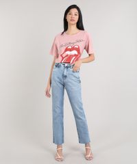 T-Shirt-Feminina-Mindset-The-Rolling-Stones-Manga-Curta-Decote-Redondo-Rose-9690435-Rose_3
