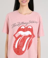 T-Shirt-Feminina-Mindset-The-Rolling-Stones-Manga-Curta-Decote-Redondo-Rose-9690435-Rose_4
