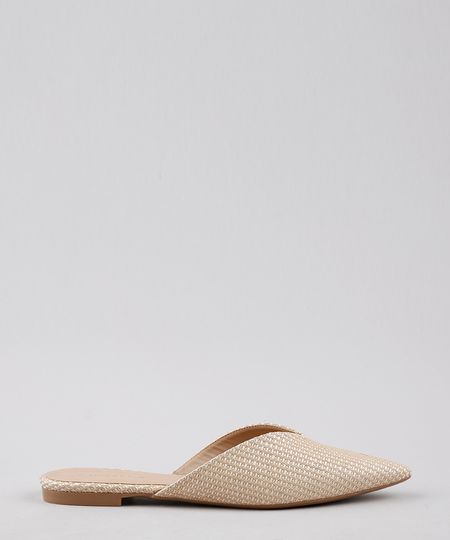 Mule-Feminino-Oneself-Bico-Fino-em-Palha-Bege-9662919-Bege_1