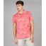 Polo-Masculina-Comfort-Estampada-de-Folhagem-com-Bolso-Manga-Curta-Coral-9595990-Coral_1