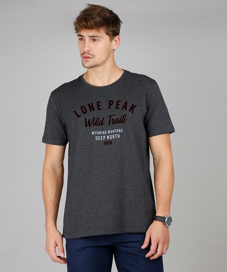 Camiseta-Masculina-Comfort-Fit--Lone-Peak--Manga-Curta-Gola-Careca-Cinza-Mescla-Escuro-9612097-Cinza_Mescla_Escuro_1