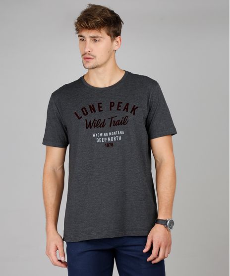 Camiseta-Masculina-Comfort-Fit--Lone-Peak--Manga-Curta-Gola-Careca-Cinza-Mescla-Escuro-9612097-Cinza_Mescla_Escuro_1