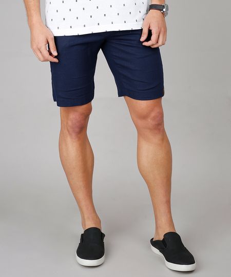 Bermuda-Masculina-Reta-Alfaiatada-em-Linho-Azul-Marinho-9602400-Azul_Marinho_1