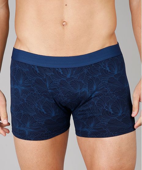 Cueca-Boxer-Masculina-Estampada-de-Folhagem-Azul-Marinho-9635381-Azul_Marinho_1
