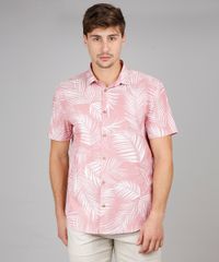 Camisa-Masculina-Relaxed-Estampada-de-Folhagem-Manga-Curta-Vermelho-Claro-9532373-Vermelho_Claro_1
