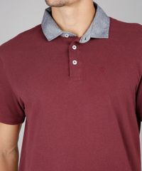 Polo-Masculina-Comfort-Fit-em-Piquet-Manga-Curta-Vinho-9603195-Vinho_4