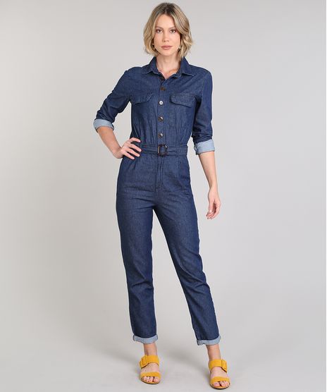 Macacao-Jeans-Feminino-com-Bolsos-e-Cinto-Manga-Longa-Azul-Escuro-9666369-Azul_Escuro_1