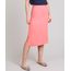 Saia-Feminina-Midi-Estampada-de-Folhagem-com-Fenda-Coral-9540271-Coral_1
