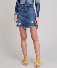 Saia-Jeans-Feminina-Curta-Destroyed-Azul-Medio-9666387-Azul_Medio_1