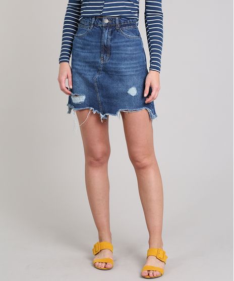 Saia-Jeans-Feminina-Curta-Destroyed-Azul-Medio-9666387-Azul_Medio_1