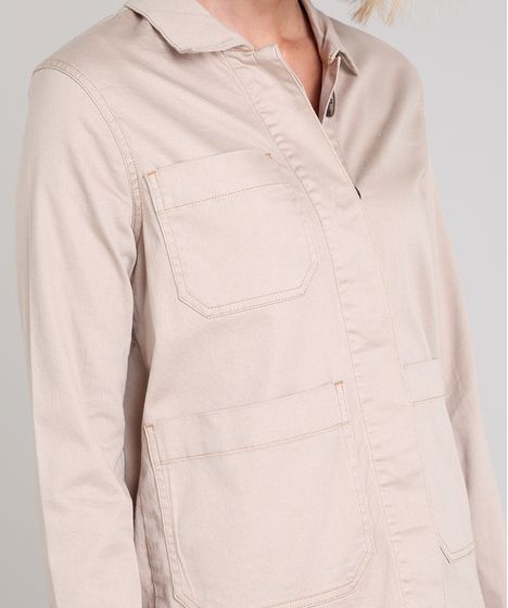 jaqueta sarja feminina bege