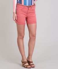 Short-de-Sarja-Feminino-Midi-com-Barra-Dobrada-e-Cinto-Trancado-Rosa-Escuro-9653535-Rosa_Escuro_1 Short-de-Sarja-Feminino-Midi-com-Barra-Dobrada-e-Cinto-Trancado-Rosa-Escuro-9653535-Rosa_Escuro_1