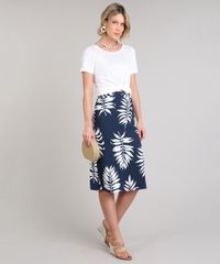 Saia-Feminina-Midi-Estampada-de-Folhagem-com-Fenda-Azul-Marinho-9540269-Azul_Marinho_3