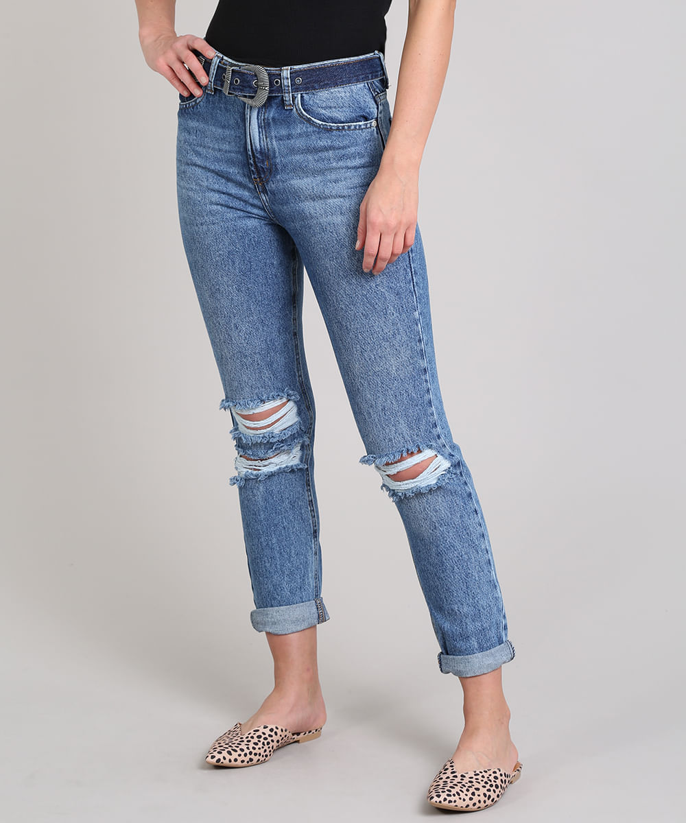 calça mom jeans cea