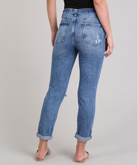 calca jeans feminina mom