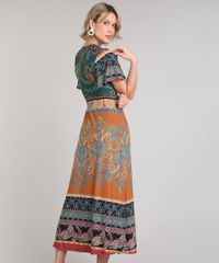 Vestido-Feminino-Midi-Estampado-Paisley-com-No-Manga-Curta-Caramelo-9610360-Caramelo_2